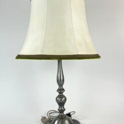 Alavinis stalinis šviestuvas šviesiu eko odos gaubtu 46x46x75 cm