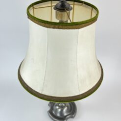 Alavinis stalinis šviestuvas šviesiu eko odos gaubtu 46x46x75 cm