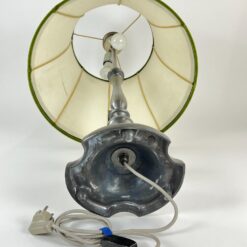 Alavinis stalinis šviestuvas šviesiu eko odos gaubtu 46x46x75 cm