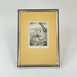 Hans Thoma grafikos darbas, pasirašytas, Nr. 6, su rėmu 2x28x39 cm