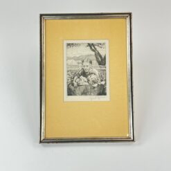 Hans Thoma grafikos darbas, pasirašytas, Nr. 6, su rėmu 2x28x39 cm