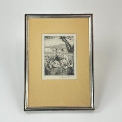 Hans Thoma grafikos darbas, pasirašytas, Nr. 6, su rėmu 2x28x39 cm