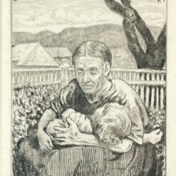 Hans Thoma grafikos darbas, pasirašytas, Nr. 6, su rėmu 2x28x39 cm