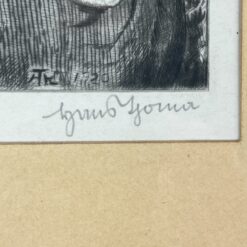 Hans Thoma grafikos darbas, pasirašytas, Nr. 6, su rėmu 2x28x39 cm