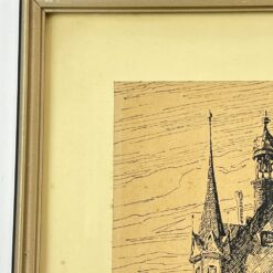 Grafikos darbas “Vernigerodės rotušė” rėme su stiklu 1,5×25,5×31,5 cm