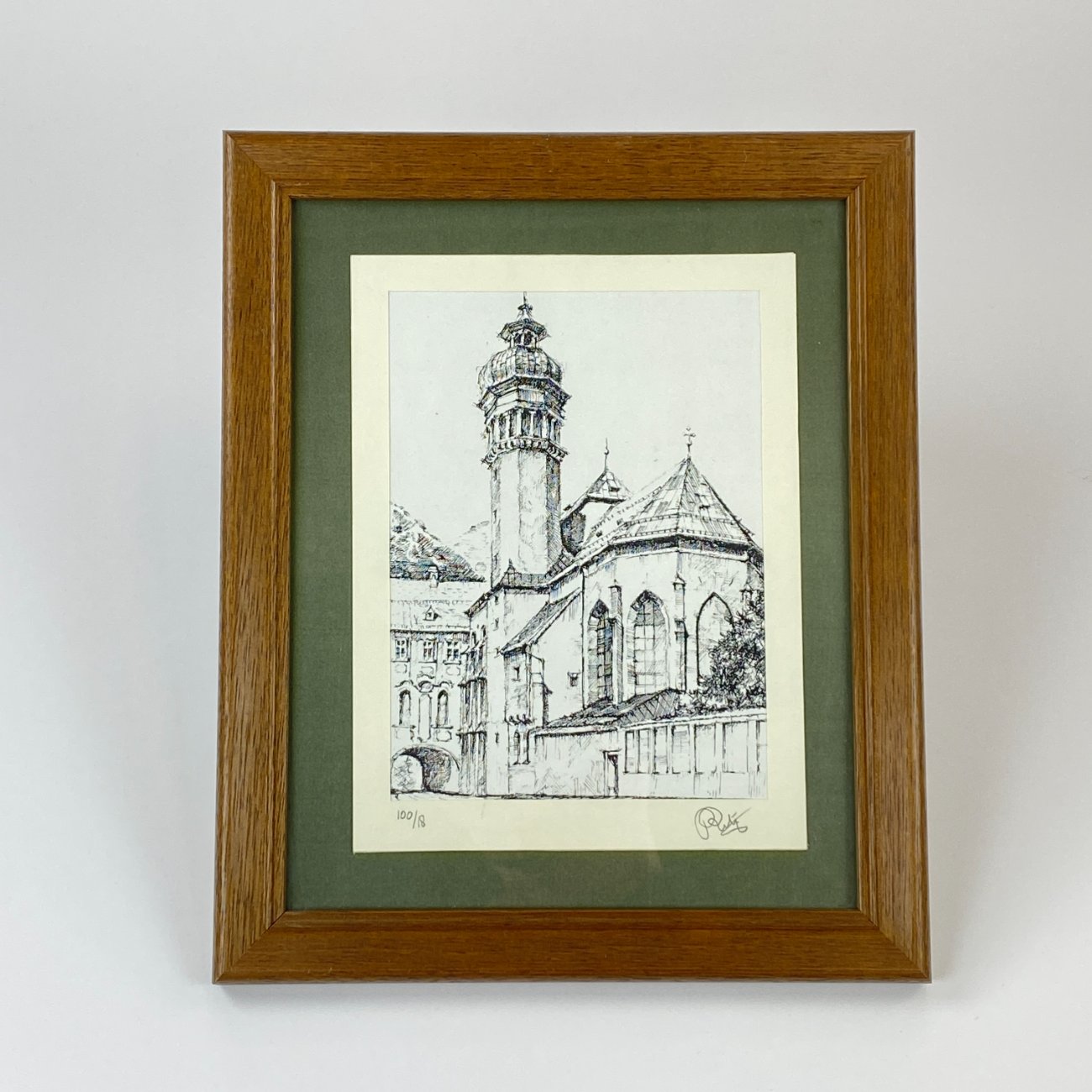 HN1152-grafika-ir-printai-2 Grafikos darbas “Innsbruck Hofkirche”, pasirašytas, 100/18 2×28,5×34,5 cm