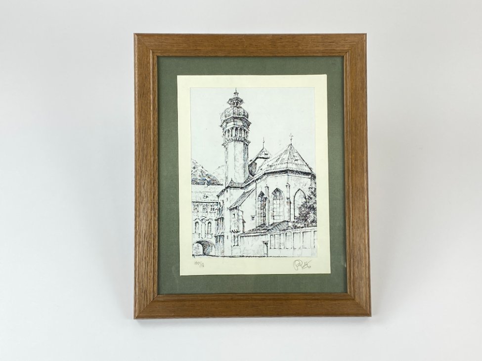 HN1152-grafika-ir-printai-4 Grafikos darbas “Innsbruck Hofkirche”, pasirašytas, 100/18 2×28,5×34,5 cm