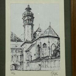 Grafikos darbas “Innsbruck Hofkirche”, pasirašytas, 100/18 2×28,5×34,5 cm
