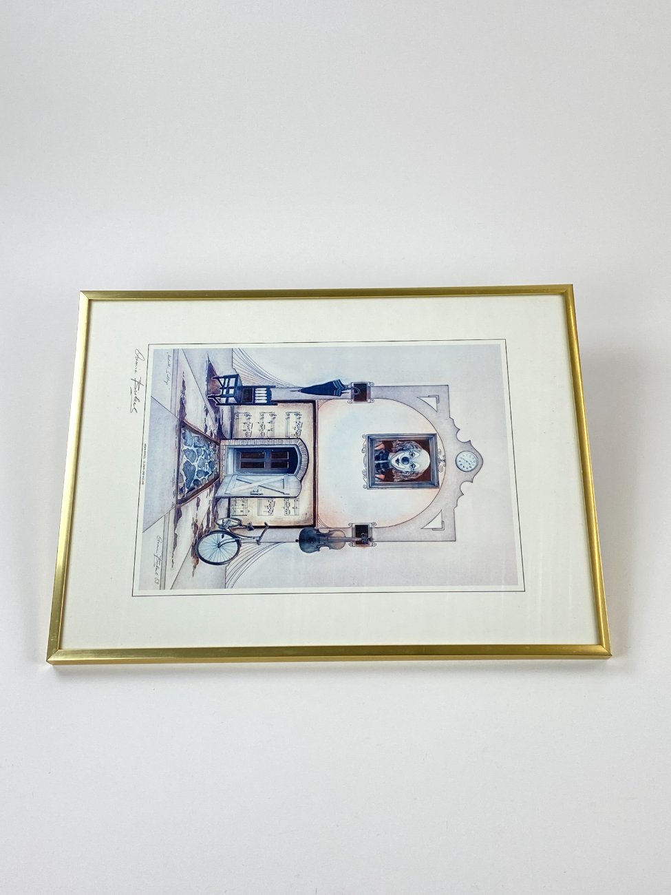 HN1156-grafika-ir-printai-4 Armin Birkel printas “Clown und Violine” rėme, pasirašytas 1,5×30,5×40,5 cm