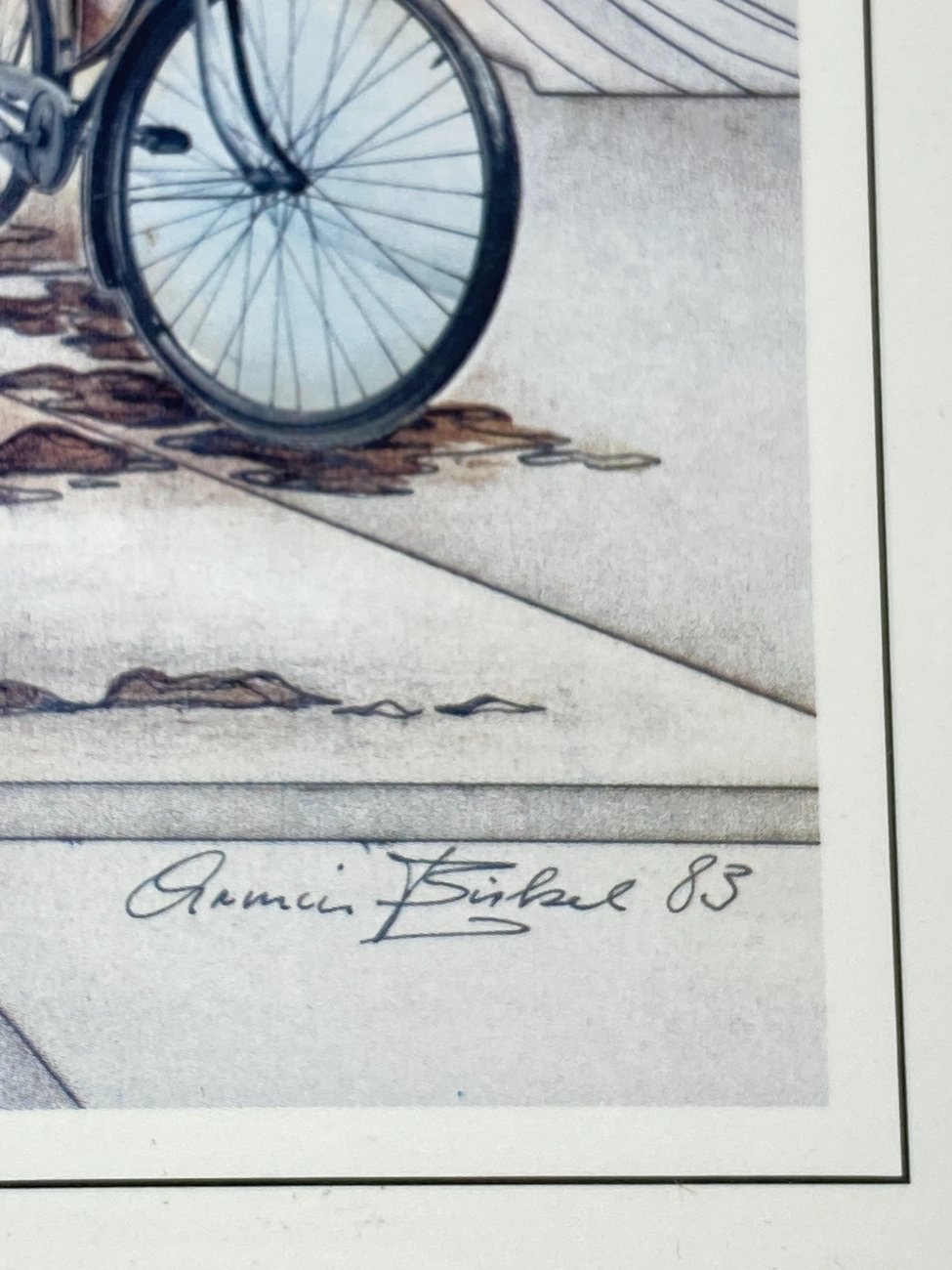 HN1156-grafika-ir-printai-7 Armin Birkel printas “Clown und Violine” rėme, pasirašytas 1,5×30,5×40,5 cm