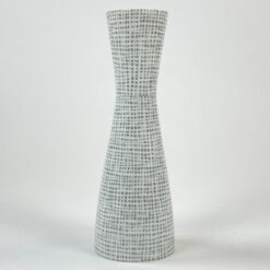 Porcelianinė “Rosenthal” baltos spalvos vaza su pilku raštu 6,5×6,5×19 cm