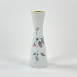 Porcelianinė "Rosenthal" vaza su augalo atvaizdu 6,5x6,5x19,5 cm