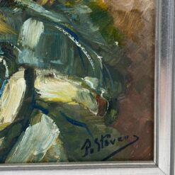 Ant kartono tapytas natiurmortas “Saulėgrąžos” mediniame rėme 4x33x38 cm