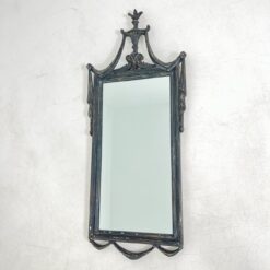 Itališkas "Spini" veidrodis tamsiame mediniame rėme 7x47x111 cm