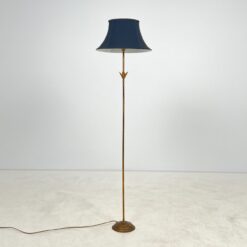 Pastatomas metalinis šviestuvas juodu tekstilės gaubtu 26x42x157 cm