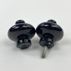 Dvipusė metalinė juodos spalvos durų rankena 11x5x5 cm