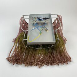 Sieniniai šviestuvai iš stiklo karoliukų 2 vnt. komplektas 15x31x35 cm