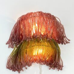 Sieniniai šviestuvai iš stiklo karoliukų 2 vnt. komplektas 15x31x35 cm