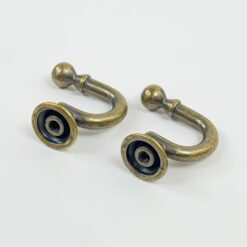 Miniatiūriniai žalvariniai kabliukai 2 vnt. komplektas 3×1,5×3 cm