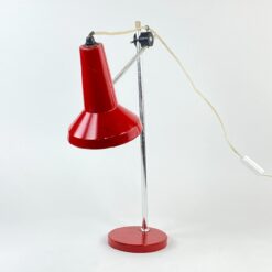 Vintažinis reguliuojamas raudonos spalvos stalinis šviestuvas 39x16x63 cm