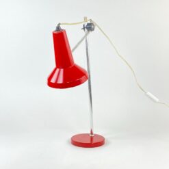 Vintažinis reguliuojamas raudonos spalvos stalinis šviestuvas 39x16x63 cm