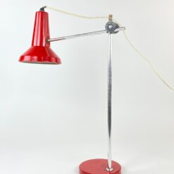 Vintažinis reguliuojamas raudonos spalvos stalinis šviestuvas 39x16x63 cm