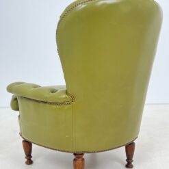 Žalios odos, chesterfield stiliaus fotelis 85x80x92 cm, 45 cm