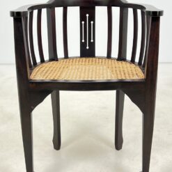 Raudonmedžio krėsliukas su ratanu 49x54x76 cm, 46 cm