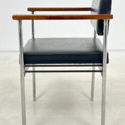 Vintažinis metalinio rėmo krėslas su eko oda 47x57x74 cm, 46 cm