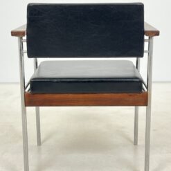 Vintažinis metalinio rėmo krėslas su eko oda 47x57x74 cm, 46 cm