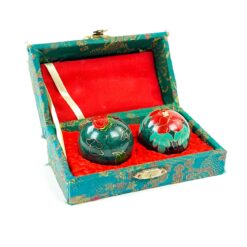 Kinietiški Baoding du streso kamuoliukai su dėžute 7,5x13x5,5 cm