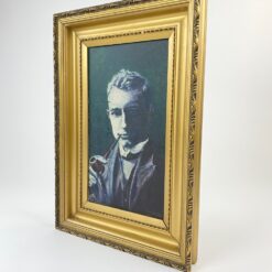 Ant medžio guašu tapytas portretas “Vyras su pypke” 4,5×31,5×45 cm