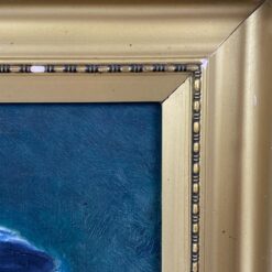 Ant medžio guašu tapytas portretas “Vyras su pypke” 4,5×31,5×45 cm