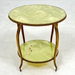 Metalinis staliukas su onikso imitacijos stalviršiais 45x45x48 cm