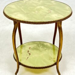 Metalinis staliukas su onikso imitacijos stalviršiais 45x45x48 cm