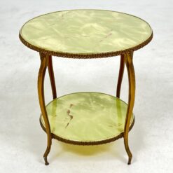 Metalinis staliukas su onikso imitacijos stalviršiais 45x45x48 cm