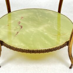 Metalinis staliukas su onikso imitacijos stalviršiais 45x45x48 cm