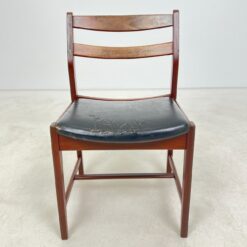 Vintažinė medinė kėdė su eko odos sėdimąja dalimi 50x46x75 cm, 44 cm