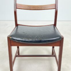 Vintažinė medinė kėdė su eko odos sėdimąja dalimi 50x46x75 cm, 44 cm