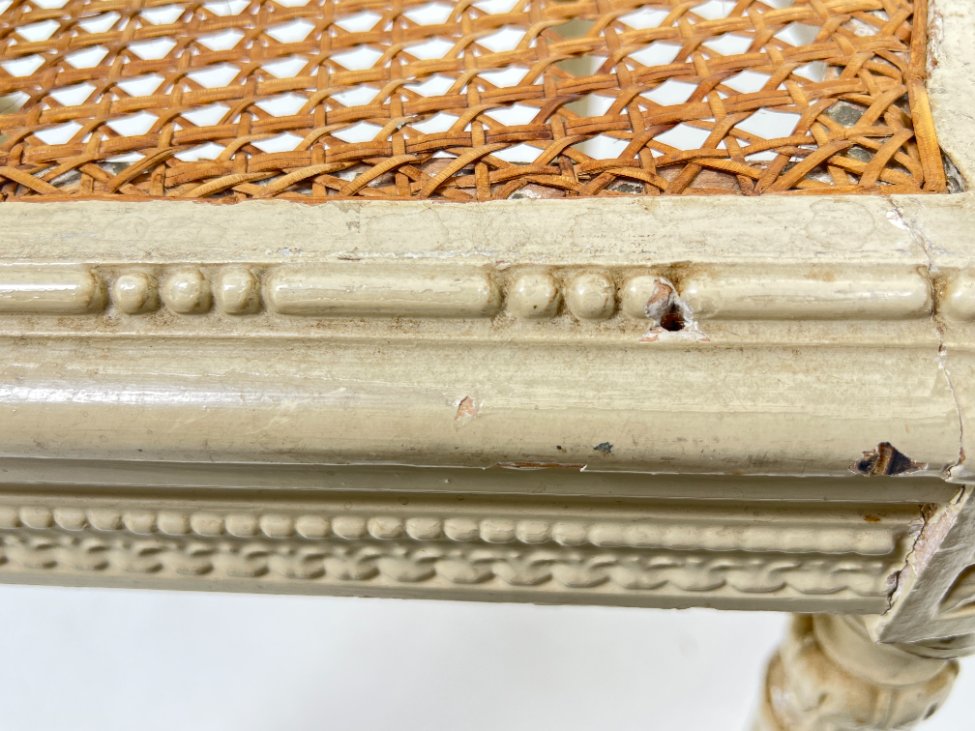 DN0342-kedes-18 Medinės rokoko stiliaus kėdutės su ratanu 2 vnt. kompl. 39x45x88 cm, 45 cm