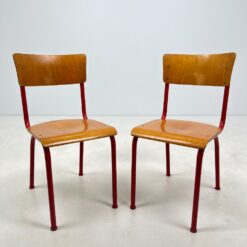 Raudonos spalvos metalinio rėmo kėdės 2 vnt. komplektas 52x43x85 cm, 46 cm