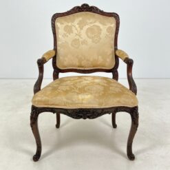 Barokinio stiliaus ąžuolo krėslas su šviesiu gobelenu 57x65x95,5 cm, 48 cm