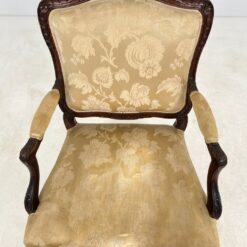 Barokinio stiliaus ąžuolo krėslas su šviesiu gobelenu 57x65x95,5 cm, 48 cm