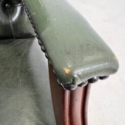 Raudonmedžio darbo krėslas su oda 68x68x95 cm, 46 cm