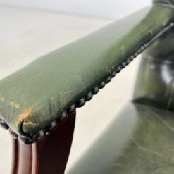 Raudonmedžio darbo krėslas su oda 68x68x95 cm, 46 cm