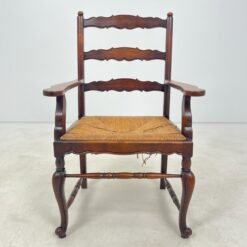 Ąžuolinis krėslas pinta šiaudine sėdimąja dalimi 52x65,5x98,5 cm, 46 cm