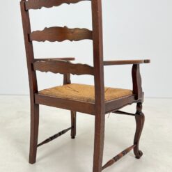 Ąžuolinis krėslas pinta šiaudine sėdimąja dalimi 52×65,5×98,5 cm, 46 cm