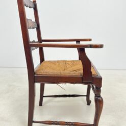 Ąžuolinis krėslas pinta šiaudine sėdimąja dalimi 52×65,5×98,5 cm, 46 cm