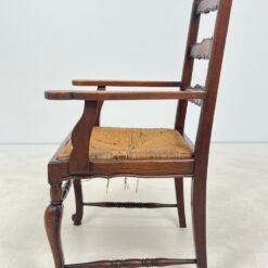 Ąžuolinis krėslas pinta šiaudine sėdimąja dalimi 52×65,5×98,5 cm, 46 cm