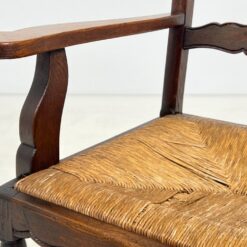 Ąžuolinis krėslas pinta šiaudine sėdimąja dalimi 52×65,5×98,5 cm, 46 cm